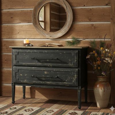 Distressed 2 Drawer Chest