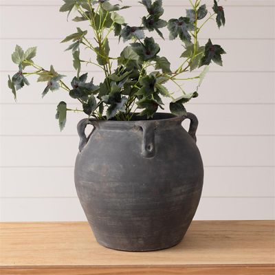 Distressed Black Ceramic Vase
