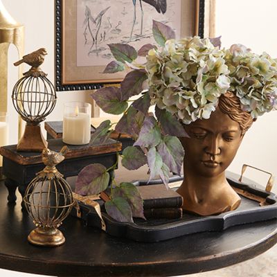 Distressed Black Handled Serving Tray