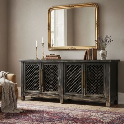 Distressed Black Reclaimed Pine Sideboard