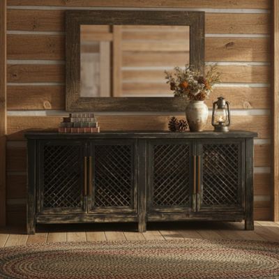 Distressed Black Reclaimed Pine Sideboard