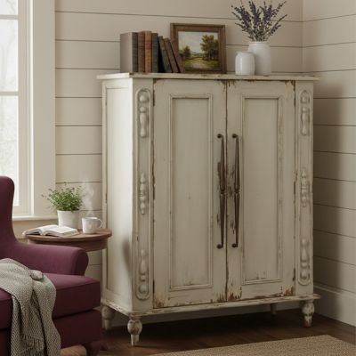 Distressed Casual Storage Cabinet