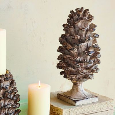 Distressed Decorative Pinecone Finial