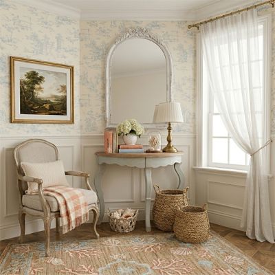 Distressed Demilune Farmhouse Accent Table