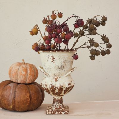 Distressed Faux Rose Hip Stem Set of 3