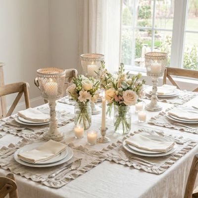 Distressed Finespun Metal Candle Holder