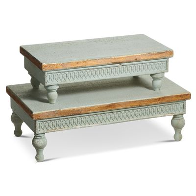 Distressed French Country Riser Set of 2