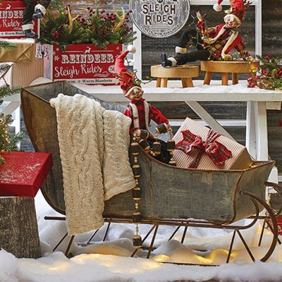 Distressed Galvanized Large Sleigh