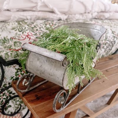 Distressed Galvanized Sleighs Set of 2