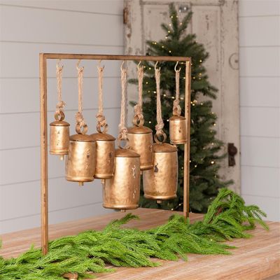 Distressed Hanging Bells With Stand