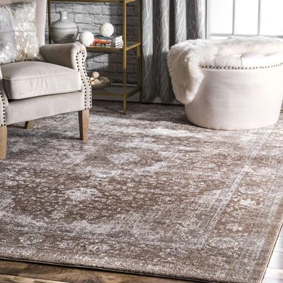 Distressed Medallion Area Rug