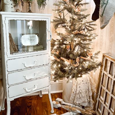 Distressed Metal Cabinet With 3 Drawers