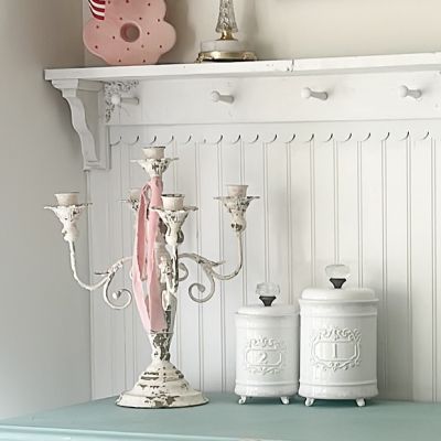 Distressed Metal Candelabra