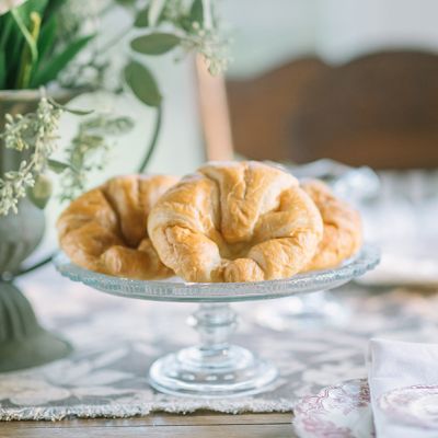 Distressed Pressed Glass Pedestal Display Stand