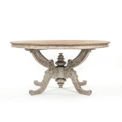 Distressed Raw Wood Dining Table