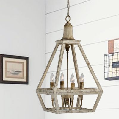 Distressed Style 4 Bulb Pendant Light