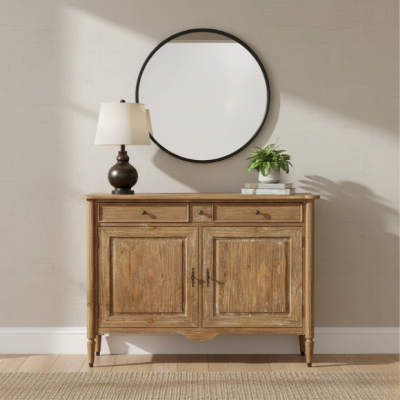 Distressed Wood Accent Cabinet | SHIPS FREE