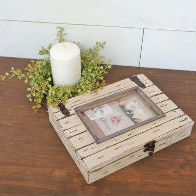 Distressed Wood Box Photo Frame