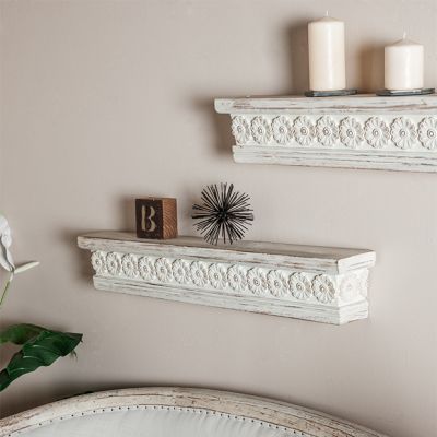 Distressed Wood Floating Shelf