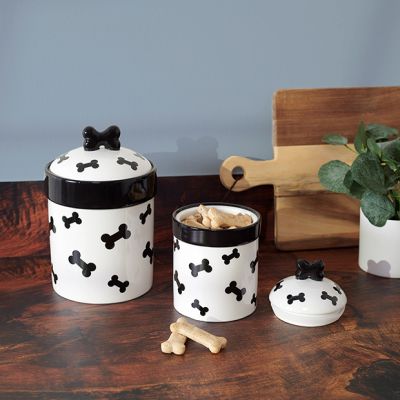 Doggie Bones Stoneware Canister Set of 2