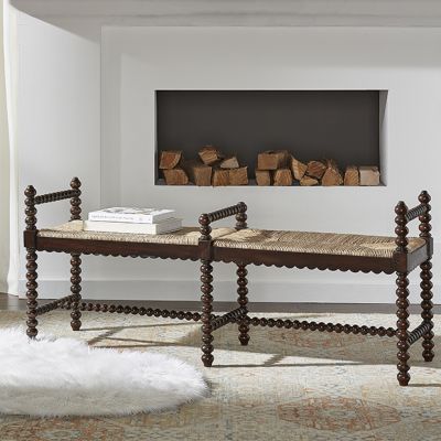 Tapered Leg Mahogany Double Seat Bench