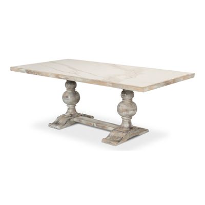 Double Urn Pedestal Rectangle Dining Table