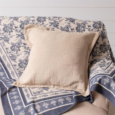 Double Weave Neutral Tan Throw Pillow