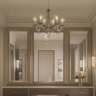 Draping Crystals Candle Style Chandelier Gold