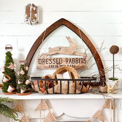 Dressed Rabbits Wooden Sign