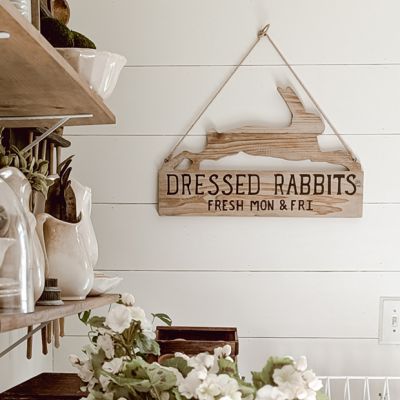 Dressed Rabbits Wooden Sign