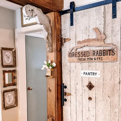 Dressed Rabbits Wooden Sign