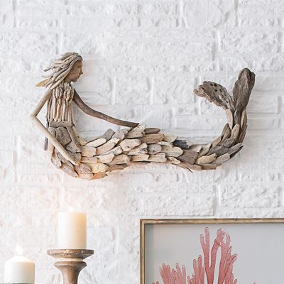 Driftwood Mermaid Coastal Wall Art