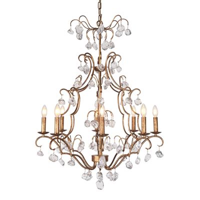 Drop Crystal Pendant Chandelier 8 Bulbs | SHIPS FREE