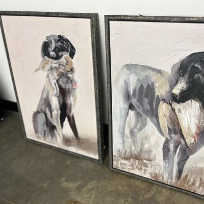 Duck Dogs Framed Canvas Print Set of 2