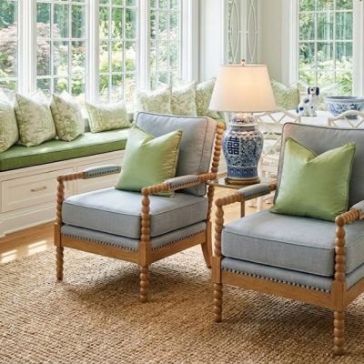 Dusty Blue Upholstered Accent Chair