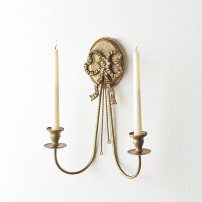 Gold Bow Wall Sconce Set of 2