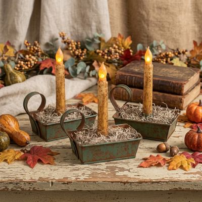 Early American Taper Candle Pan Set of 3