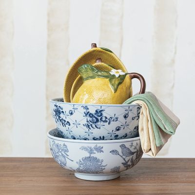 Elegant Gardens Blue and White Bowl