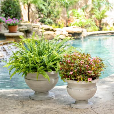 Elegant Round Metal Planters Set of 2