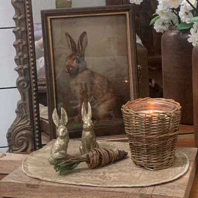 Elegant Sitting Rabbit Figurine 5 Inch Set of 2