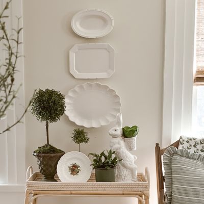 Elegant Stoneware Platter Set of 3