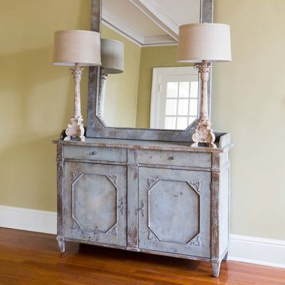 Elegant Weathered Console Cabinet
