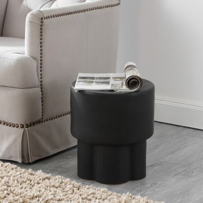 Ember Grove Matte Black Ceramic Garden Stool
