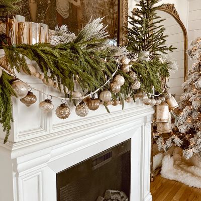 Embossed Marbled Mercury Glass Ornament Garland