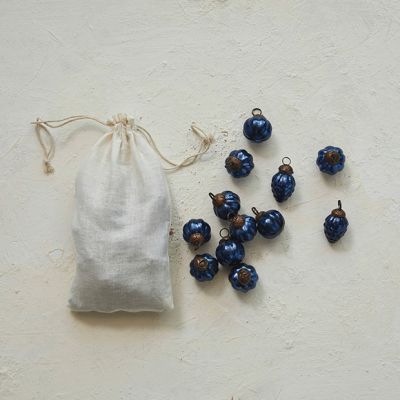 Embossed Mercury Glass Ornament Set of 36