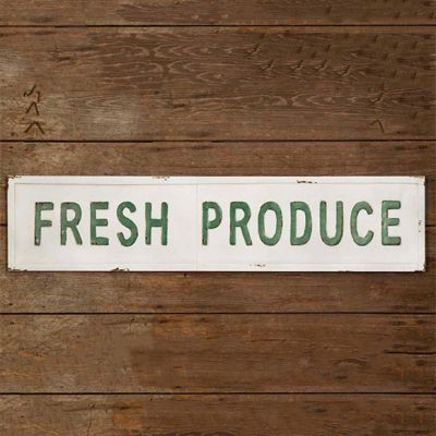 Embossed Metal Fresh Produce Sign