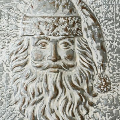 Embossed Metal Santa Wall Decor