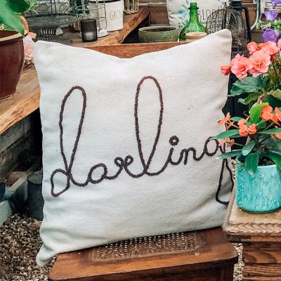 Embroidered Darling Pillow