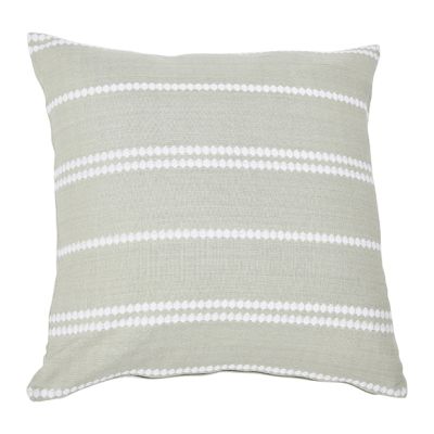 Embroidered Diamond Striped Accent Pillow Gray