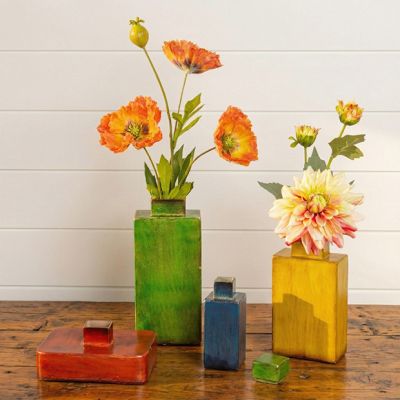 Enamel Cube Shaped Vase Assorted Set of 4
